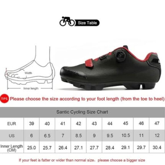 Santic Cycling Shoes Men size 10 SPD Mountain Bike Lock Shoes MTB Cycling - Picture 3 of 8